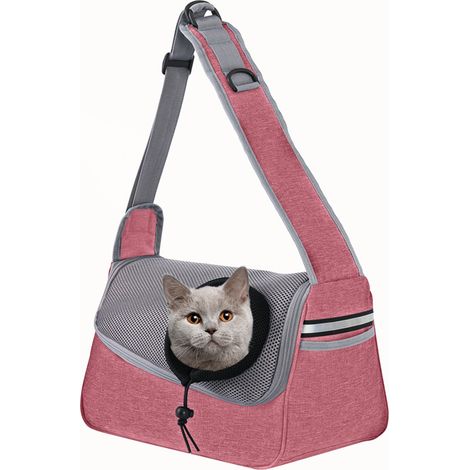 Sac à bandoulière pour chien et chat, en maille respirante, idéal pour les voyages et les chats. (1/5)