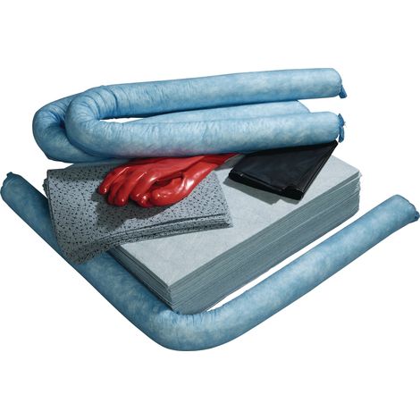 Kit d'urgence huile contenu 50 pièces avec gants lie jusqu'à max 50l TECWERK (1/3)