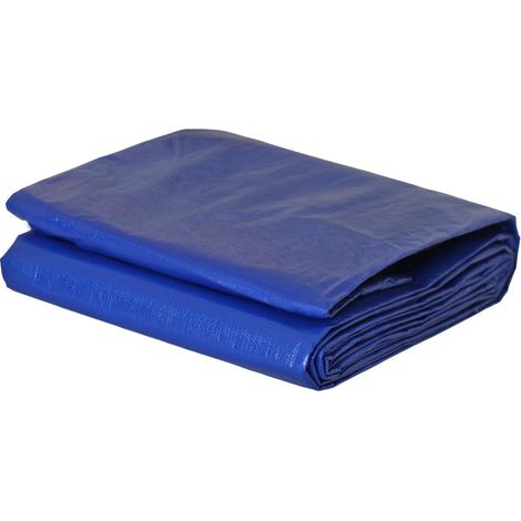 KALEMBAL Bâche Piscine Rectangulaire 6x10 m - Filet d'écoulement - Bleue - Résistante - Anti-UV - Oeillets (1/5)