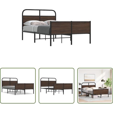 Cadre de lit - Cadre de lit sans matelas 140x190 cm chêne marron (1/5)