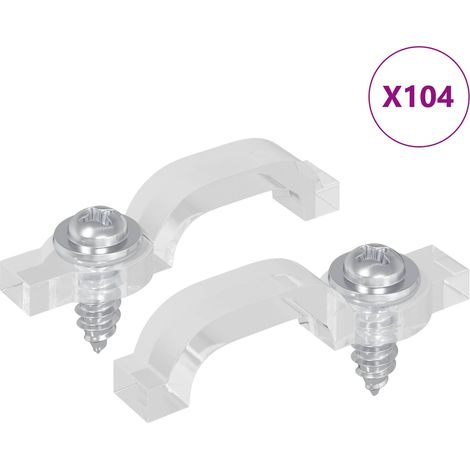 LED Strip Clips 23.8 mm 2 pcs Transparent Plastic and Iron vidaXL