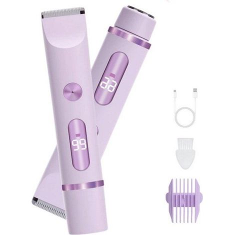 Rasoir électrique étanche pour femme - - Double tête innovante - Écran numérique - Étanche IPX6 - Recharge USB-C
