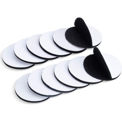 12 tiras autoadhesivas, cinta de velcro de 3 cm x 3 cm, cinta adhesiva de doble cara, cintas de montaje en pared con velcro fuerte y removible, velcro autoadhesivo, color negro. (1/5)