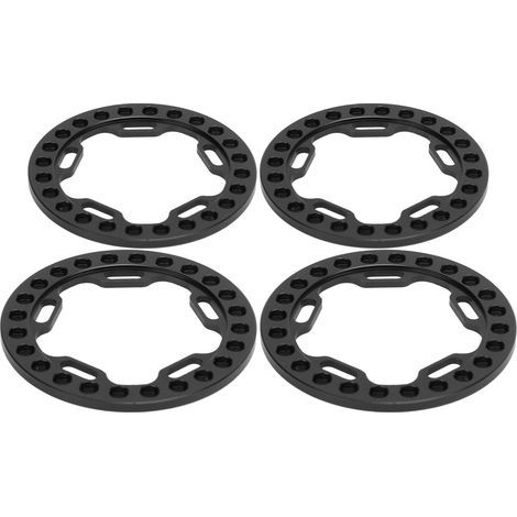 Lot de 4 anneaux de jante Beadlock extérieurs de 1,9 pouce, de rechange pour voitures RC 1/10, noirs. (1/5)