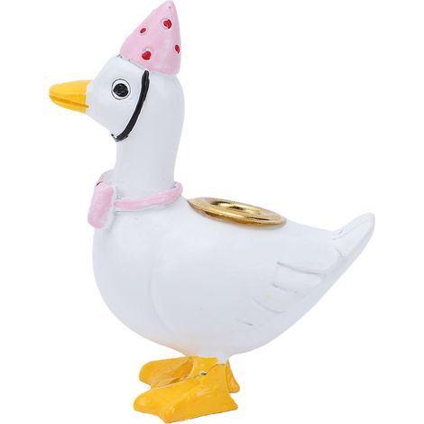 Bougie oie gâteau, anniversaire, mini décoration, blanche, mignon, fête, étui de protection, à poser sur un meuble (1/5)