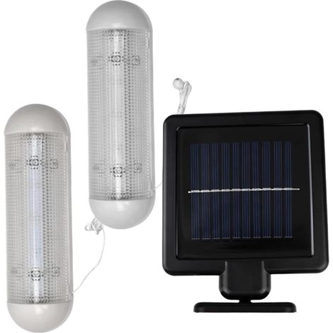 Lampe solaire pour abri de jardin avec cordon de tirage, panneaux solaires LED à double lampe pour abris de jardin, couloir, serre (1/5)