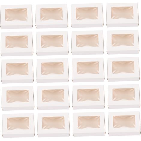 Boîte cadeau en papier kraft avec fenêtre, paquet de 30 boîtes en papier pour savon, petite boîte pour savons faits main, bijoux et emballages de cadeaux de fête, 8,50 x 6,00 x 3,00 cm. (1/5)