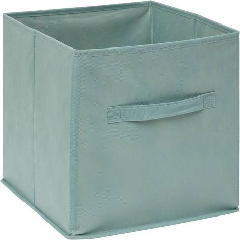 SCATOLA PER SCAFFALE, verde chiaro, 31x31x31cm, con maniglia (1/4)