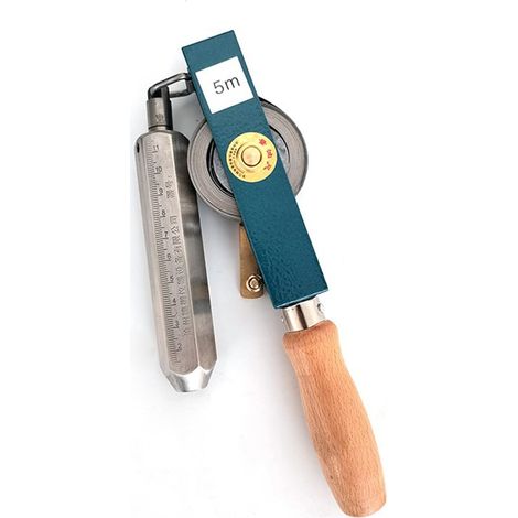 Manual Oil Tank Tape Measure, Explosion-proof Carbon Steel Oil Tank Tape Measure with Brass Plumb Lines, 5 Meters (1/3)