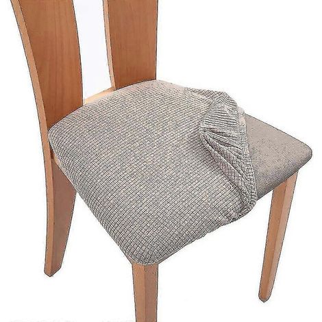 Housse de chaise de salle à manger, housse de protection en jacquard pour coussin de meuble.-Khaki
