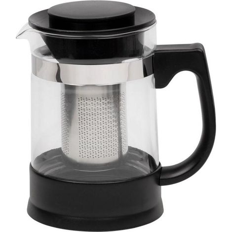 Resto Théière en verre noir capacité 950 ml élégante (1/3)