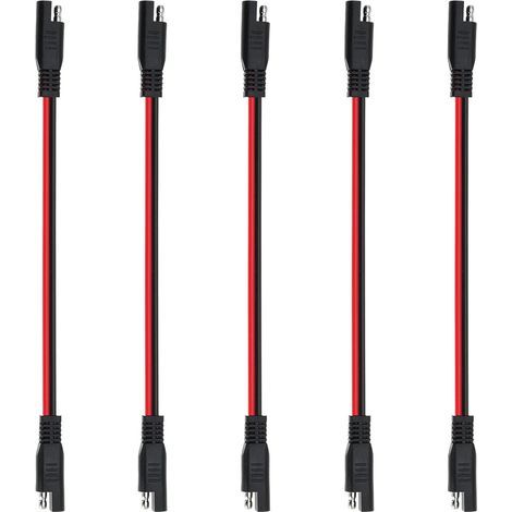 Pack of 5 SAE to SAE 12AWG Extension Cables, 33cm Extension Cables, Automotive Power Connector Extension Plugs (1/5)