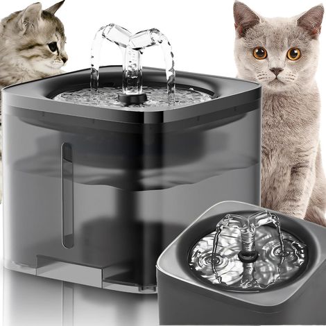 Fontaine pour chats, fontaine à eau, 2 litres, fontaine à eau pour chats, fontaine à eau pour chats et chiens, fontaine automatique pour animaux de compagnie, réservoir d'eau d'intérieur, pompe silenc (1/5)