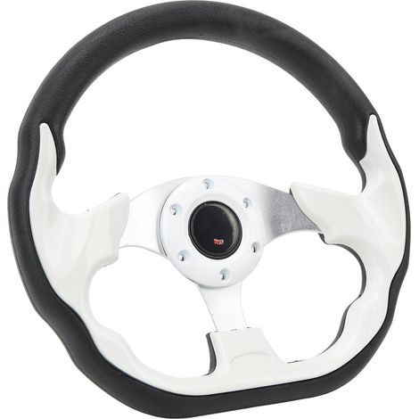 Volant de Golf Universel 12,5 Pouces, 6 Trous, Remplacement pour E-Z-GO TXT & RXV, Blanc, Conduite Précis (1/5)