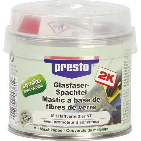 Mastice in poliestere con fibra di vetro 250 g - Presto