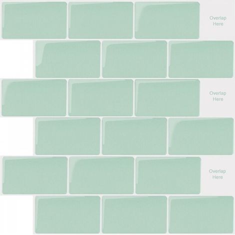 Papier peint autocollant, vert, 30,530,5 cm, 1 feuille, sticker mural simple pour la maison, fond TV, mur 3D autocollant. (1/5)