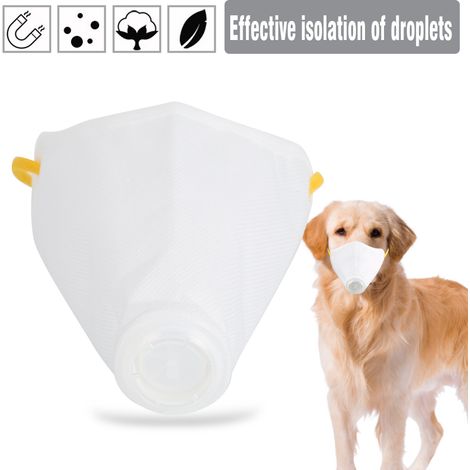 Masque de protection buccale respirant anti-buée pour chien avec filtre à 3 couches (blanc, taille L) (1/5)