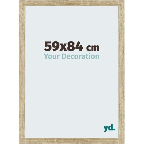 Your Decoration - 59x84 cm - Cadres Photo en MDF Avec Verre acrylique - Anti-Reflet - Excellente Qualité - Chêne Sonoma - Cadre Decoration Murale - Mura.