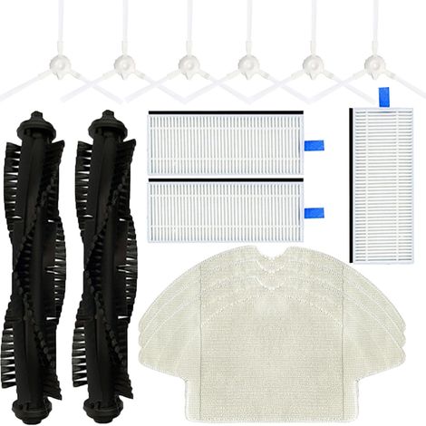 Lot de 14 accessoires pour aspirateur robot Tefal Rowenta X-plorer série 75 RG7687 accessoires de rechange pour aspirateur balai roulant, brosse latérale, filtre, tampon de nettoyage compatible avec (1/5)