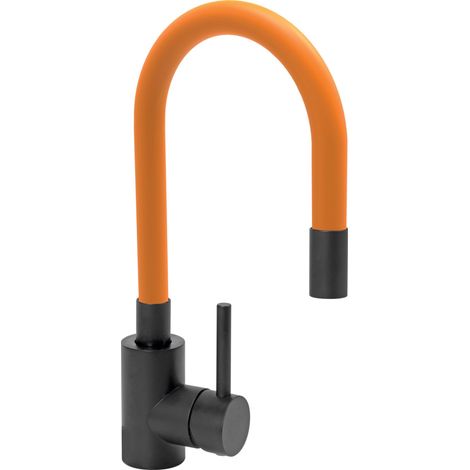 Küchenarmatur Flexible BLACK, orange Wasserhahn, Spültischarmatur, Mischbatterie