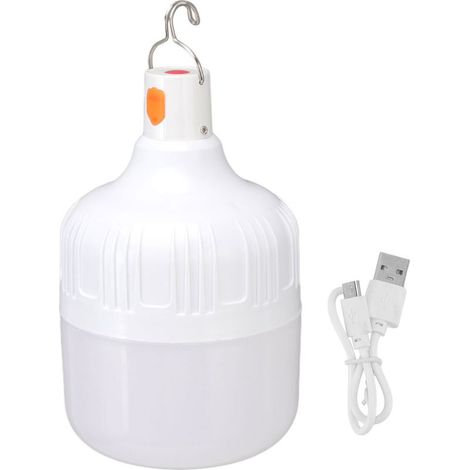 Ampoule LED extérieure rechargeable USB 120 W, ampoule de secours portable avec crochet pour stands de marchés nocturnes et pannes de courant domestiques (1/5)