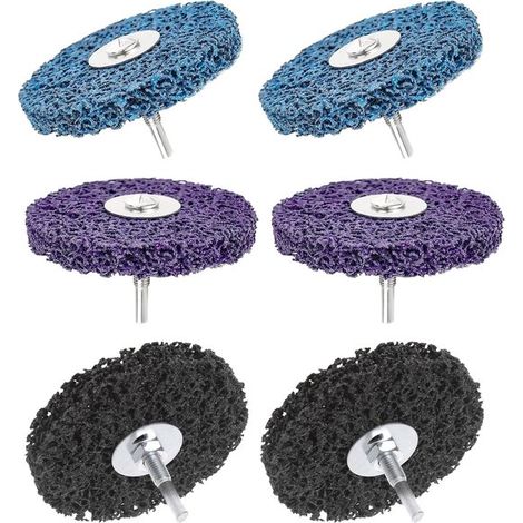 Set mit 6 CSD-Schleifscheiben 100 mm CBS-Schleifscheibe mit 6 mm Dorn grobe Schleifscheibe Lila Blau Schwarz Reinigungsscheiben-Set zur Rost und (1/5)