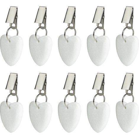 Lot de 12 pinces et poids incassables en plastique blanc pour nappes (1/5)