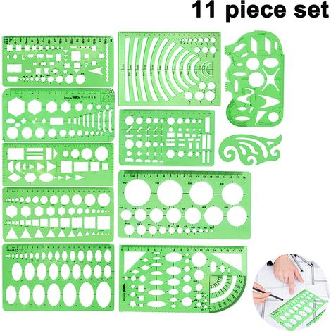 Patron Circulaire - Règle Géométrique en Plastique avec Multiples Diamètres - Pour Dessin Technique, Cours de Géométrie et Projets Artisanaux - Lot de 1 (1/5)