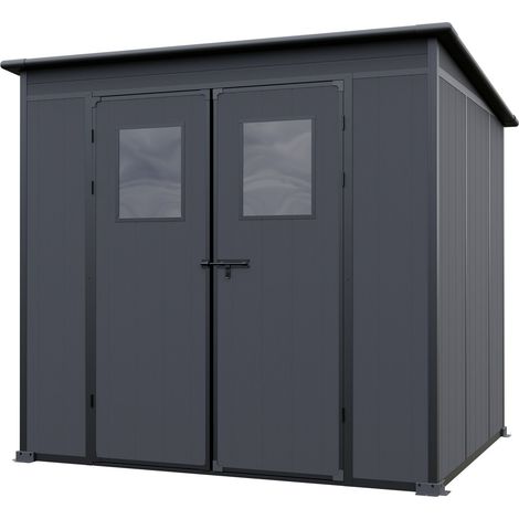 GFP Primeyard Abri de jardin en plastique 213x176x199 cm armoire de jardin anthracite (1/2)