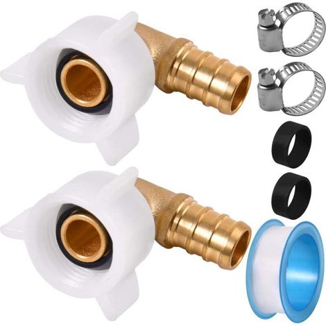 5 pièces Pex 1/2 pouce Npt femelle filetée coude pivotant Pex 90 degrés coude raccords de pompe à eau pièces de plomberie pivotant raccord robinet pour camping-car et plomberie (1/4)