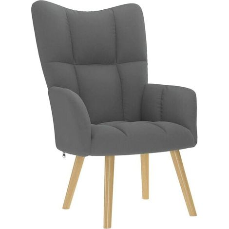 Fauteuil inclinable en tissu gris foncé (1/5)