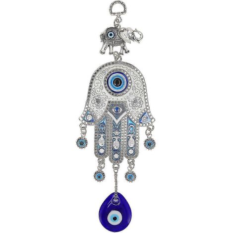 Ornement suspendu attrayant en forme d'œil bleu, amulette protectrice pour la main, à suspendre à une voiture, à un miroir, à un mur, une porte ou un couloir. (1/4)