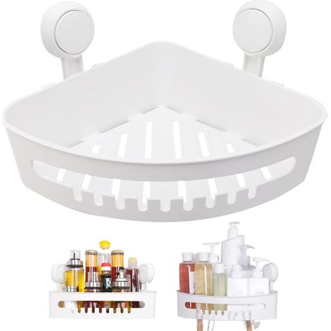 Support de douche d'angle triangulaire - Porte-savon mural, ventouse de douche, support de douche mural, cuisine étanche et résistant à l'huile (1/5)