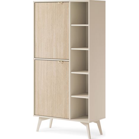 Regal in beige, Front mit Fischgrätenmuster, FAREHAM-160 (1/5)