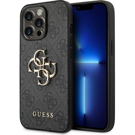 Custodia Guess 4G con logo grande in metallo per iPhone 14 Pro Max (grigia) (1/5)