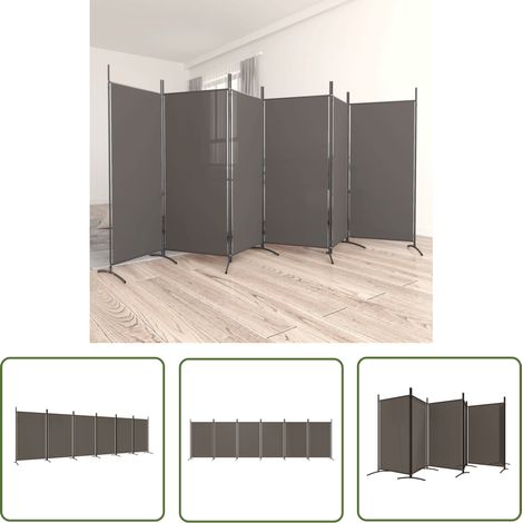 The Living Store 6-tlg. Paravent Anthrazit 520x180 cm Stoff - Paravent - Raumteiler - Trennwand - Wohnraumgestaltung - Möbel (1/5)
