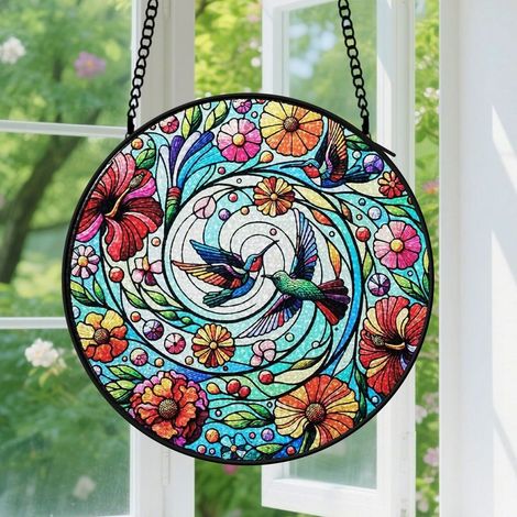 Capteur de Soleil en Vitrail Décoration Spirituelle pour Maison 20cm (1/4)