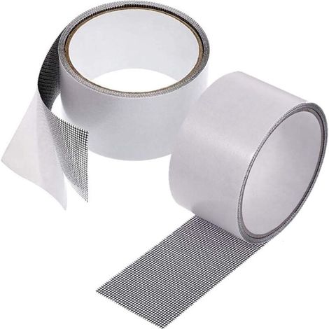 Strong Adhesion Fiberglass Window and Door Screen Repair Kit, Window Hole Repair Tape 5 x 200cm (2 Pack, Grey)