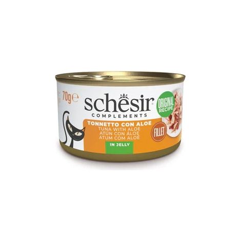 Thon Schesir à l'aloe vera en gelée - Aliment humide complémentaire pour chats - 70 g