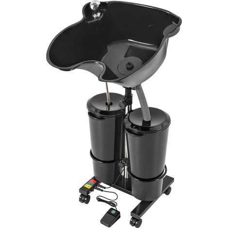 Lavabo per capelli, altezza regolabile da 1,05 a 1,4 m, dimensioni del lavabo 48,537,530 cm, capacità 10 L/2,64 gal, alimentazione CA 100-240 V, peso lordo 8,15 kg (1/5)