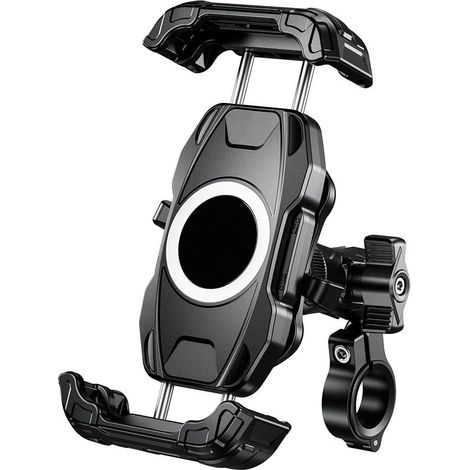 Supporto per telefono da moto antivibrazione BIKETEC con bloccaggio rapido per manubrio da 22 mm (1/3)
