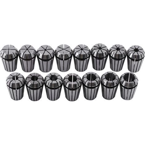 ER20 spring collar clamps – Pack of 15 pieces in carbon steel, precision HRC48-50 for milling machines and engraving machines