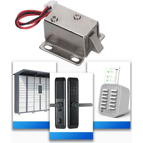 Serrure électromagnétique miniature CC, serrure de porte électronique, composant de déverrouillage électrique 1,3 A, serrure électromagnétique pour distributeur automatique, serrure électromagnétique (1/5)