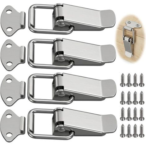 4pcs dispositivo di chiusura Toggle in Acciaio Inox Porta interna, Comoda Chiusura per Box e Rimorchio con 16 Viti (in dotazione) Accessori di Sicurezza (1/5)