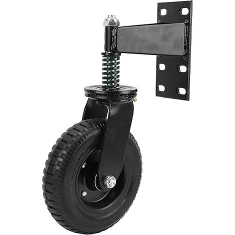 Roue de Portail, Roue Robuste en Caoutchouc, Roulette Pivotante à 360 Degrés, Capacité de 600 Lb, Roulette Rotative avec Accessoires D'installation pour Clôture de Ferme Patio (1/5)