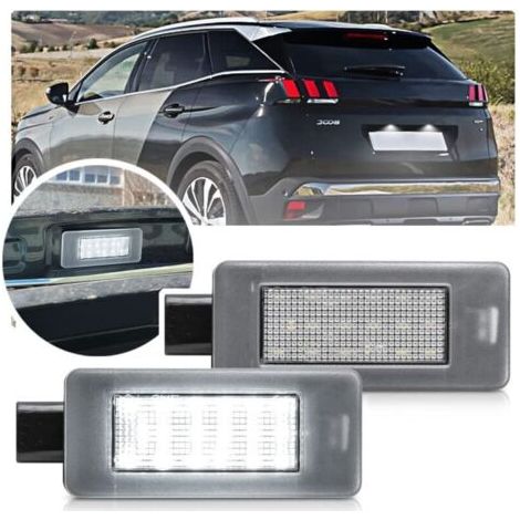 2-teilige LED-Kennzeichenbeleuchtung für Peugeot 207 CC, 208, 308 II, 308 CC, 508, 2008, 3008, 5008 sowie für Citroën C3, C5 III, C4, Cactus, Picasso II, Grand Picasso II Kennzeichenbeleuchtung für Pe (1/4)