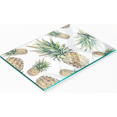 Tabla decorativa multifuncional para cocina, de vidrio templado con forma de piña, 80x52 cm. (1/5)