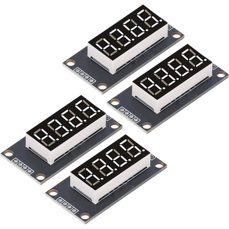 4 Sets Digitalröhren-Anzeigemodul LED 4-stellig 7-Segment 0,36 Zoll TM1637 Treiberchip Weiß MRA110A (1/5)