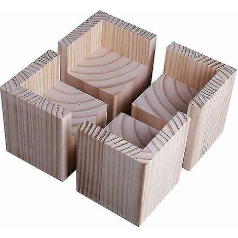 Set mit 4 Möbelfüßen, Holzmöbelfüße, Bettfüße, Tischfüße, Nachttischfüße (Abmessungen: 5 x 5 x 5 cm) (1/5)