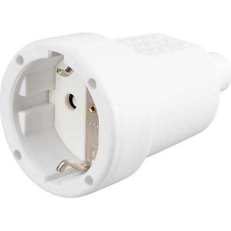Weißes Schuko-Gummi-Außendose 16A 250V mit gerader Steckdosenleiste